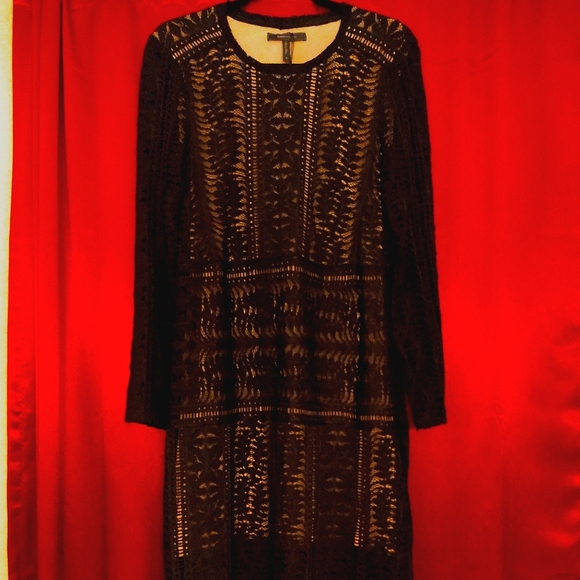 BCBG Max Azria Black Lace Overlay Dress Size M - Picture 6 of 10
